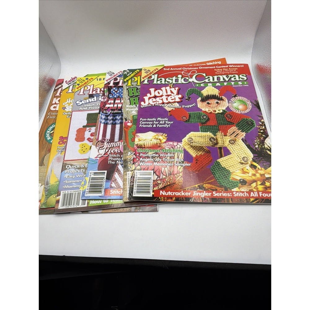 1995 Plastic Canvas Crafts Magazines Complete Year Lot‎ Of 6 Holiday Patterns